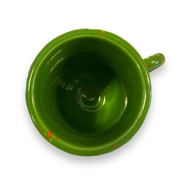 Vintage 70s Handmade Ceramic Psychedelic Green Yellow Orange Irish Coffee Mug - Picture 6 of 16
